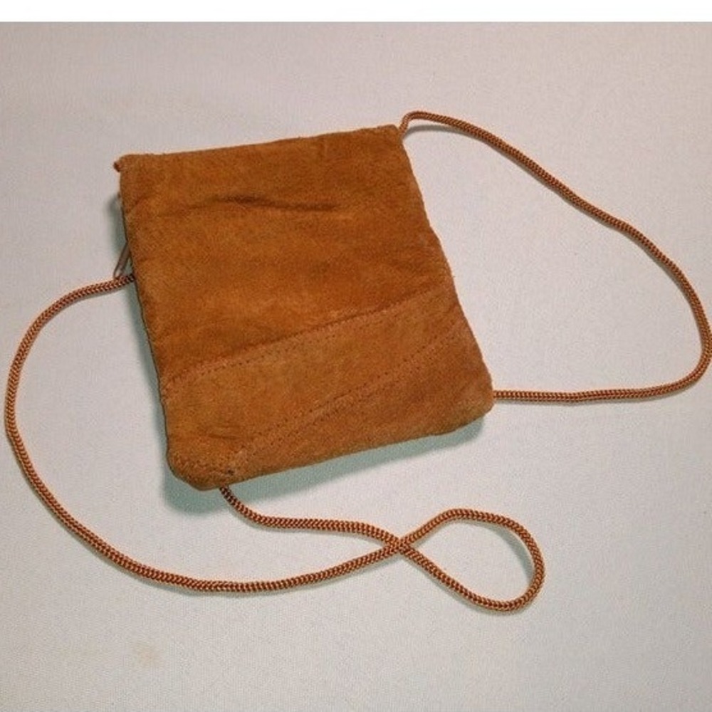 100% Suede‎ Leather Shell Mini Purse 4.5" x 5"